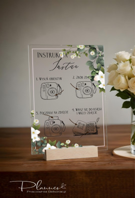Tabliczka Instrukcja Instax wzór Eukaliptus