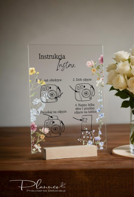 Tabliczka Instrukcja Instax wzór Kwiaty