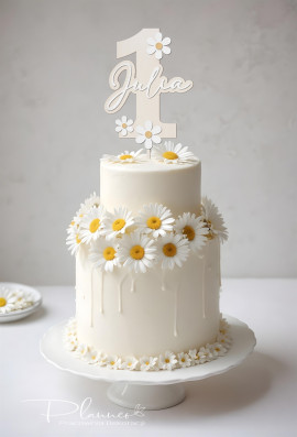 Topper na roczek 1 ze stokrotkami