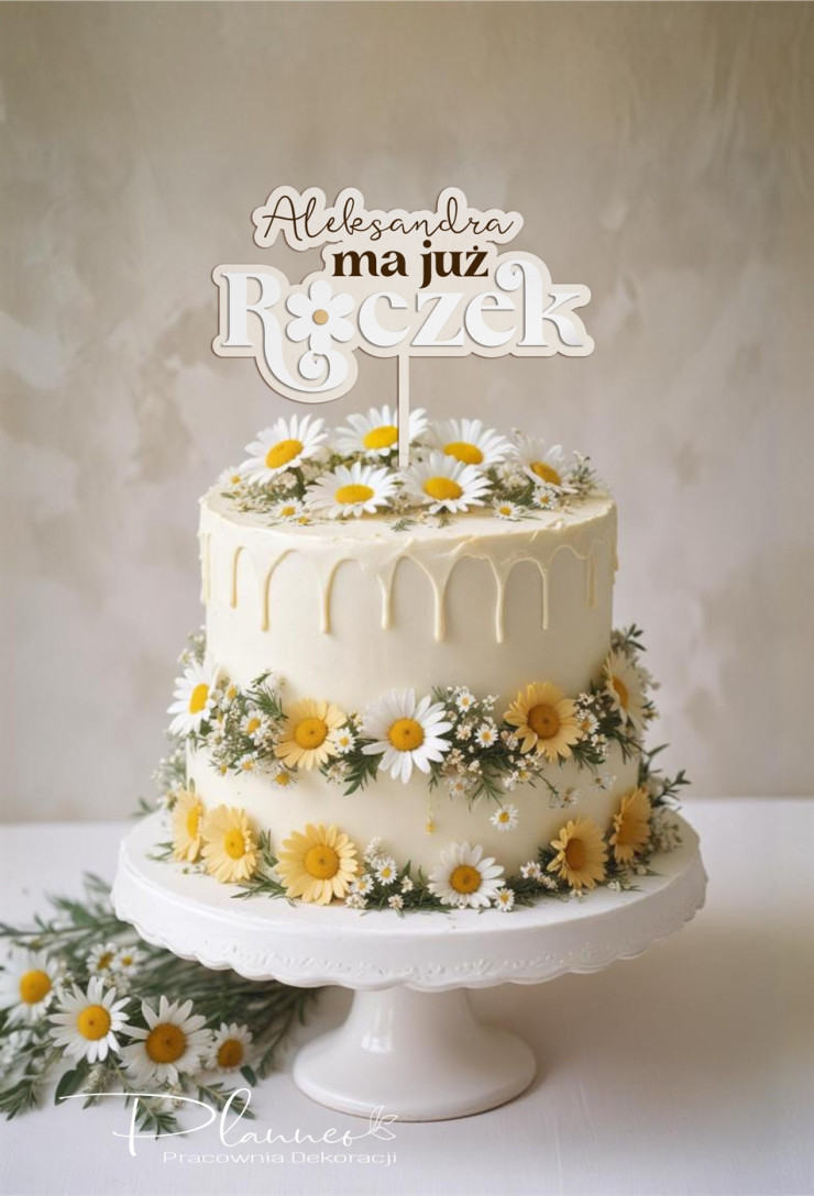 Topper na Roczek stokrotka