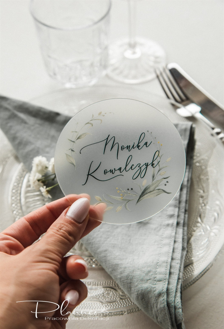 Winietka okrągła liście z imieniem