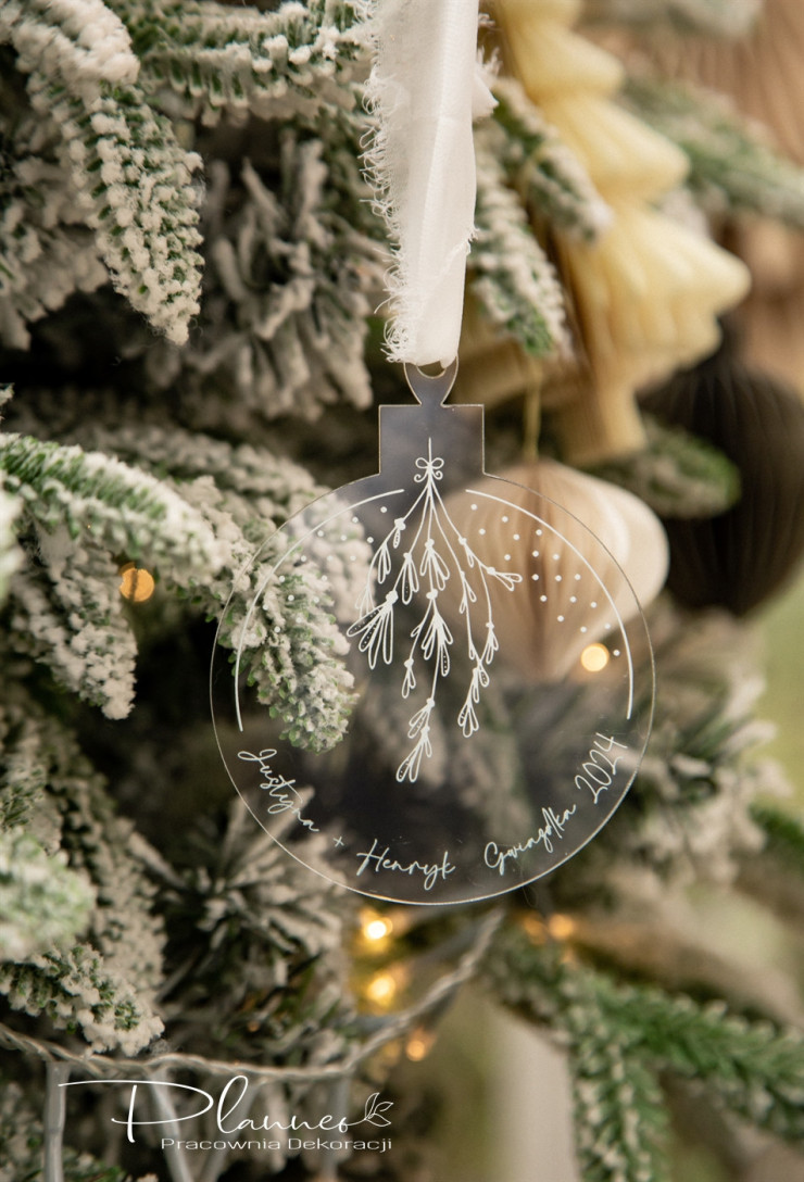 Bombka plexi z jemiołą