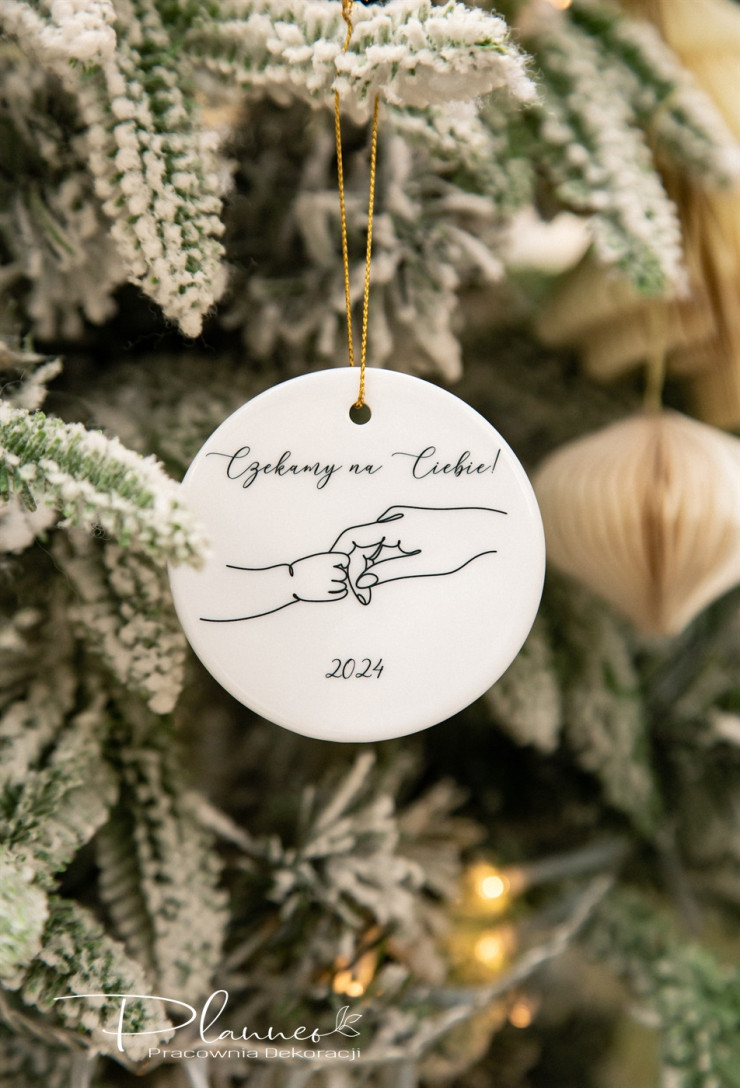 Bombka ceramiczna Czekamy na Ciebie