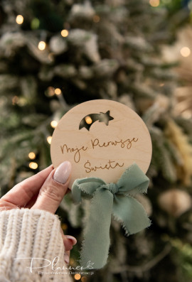 Tabliczka do zdjęć świąteczna ze wstążką