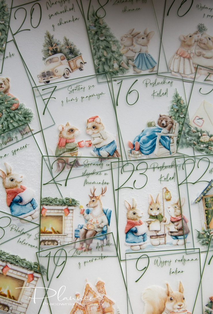 Karty Kalendarz Adwentowy z nadrukiem