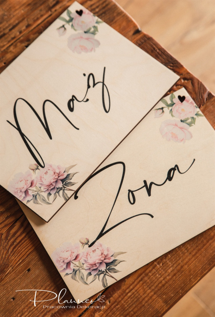 Tabliczki Mąż Żona Piwonie