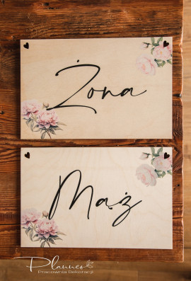 Tabliczki Mąż Żona Piwonie