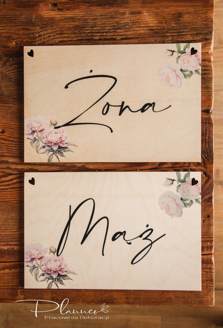 Tabliczki Mąż Żona Piwonie