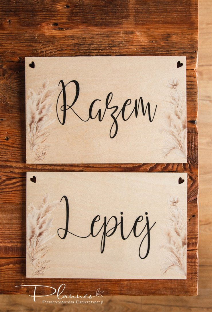 Tabliczki Razem Lepiej Trawy Pampasowe