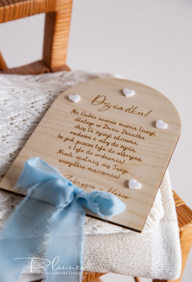 Tabliczka drewniana ze Serduszkami dla Dziadków