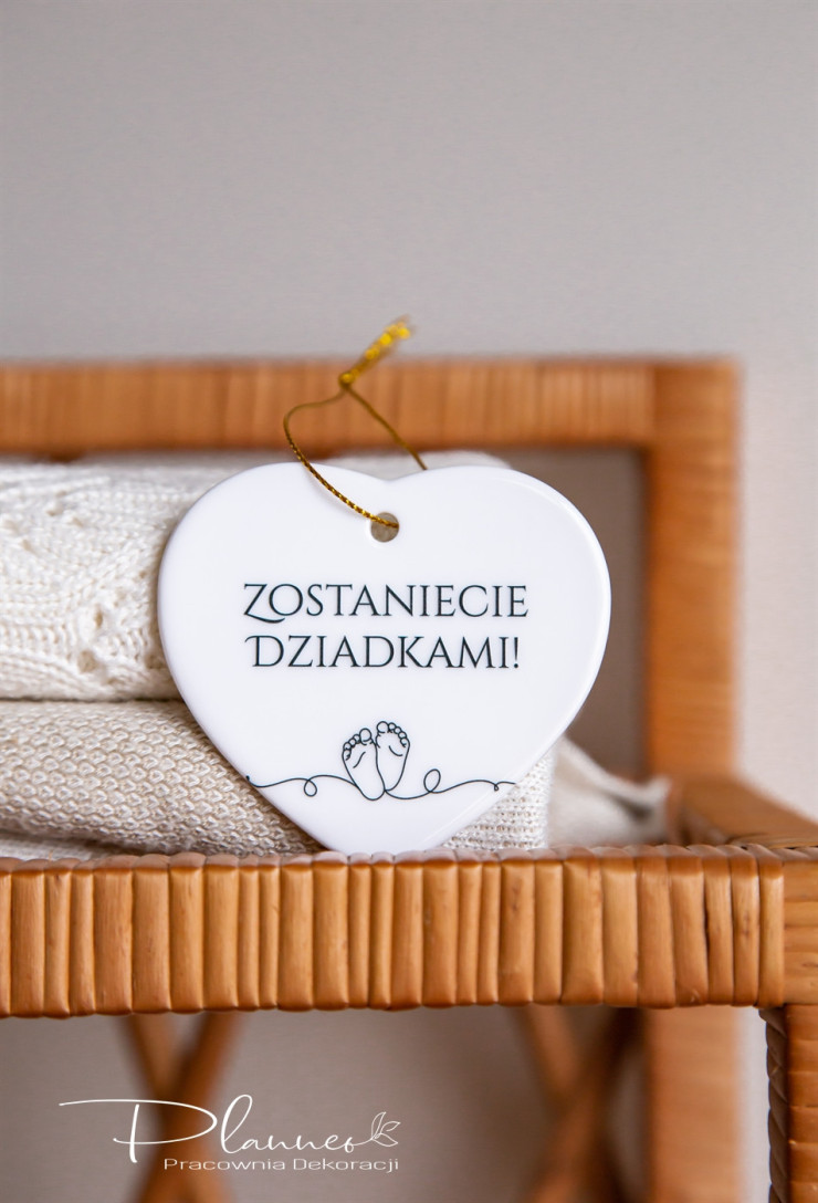 Serce ceramiczne Zostaniecie Dziadkami