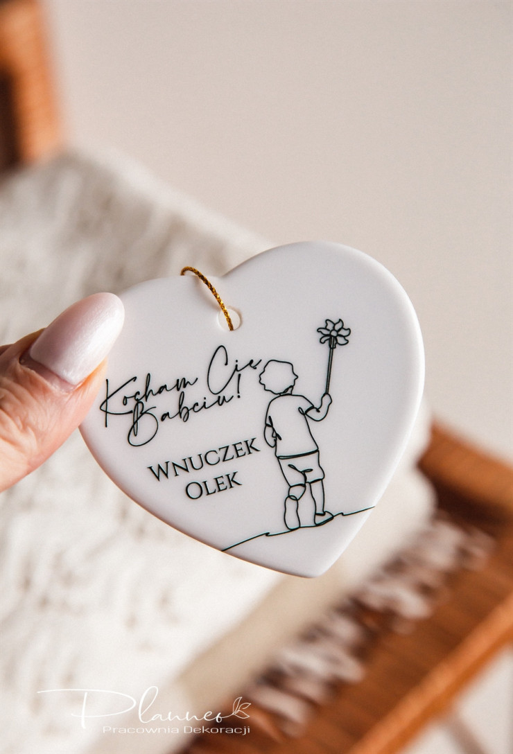 Serce ceramiczne z grafiką