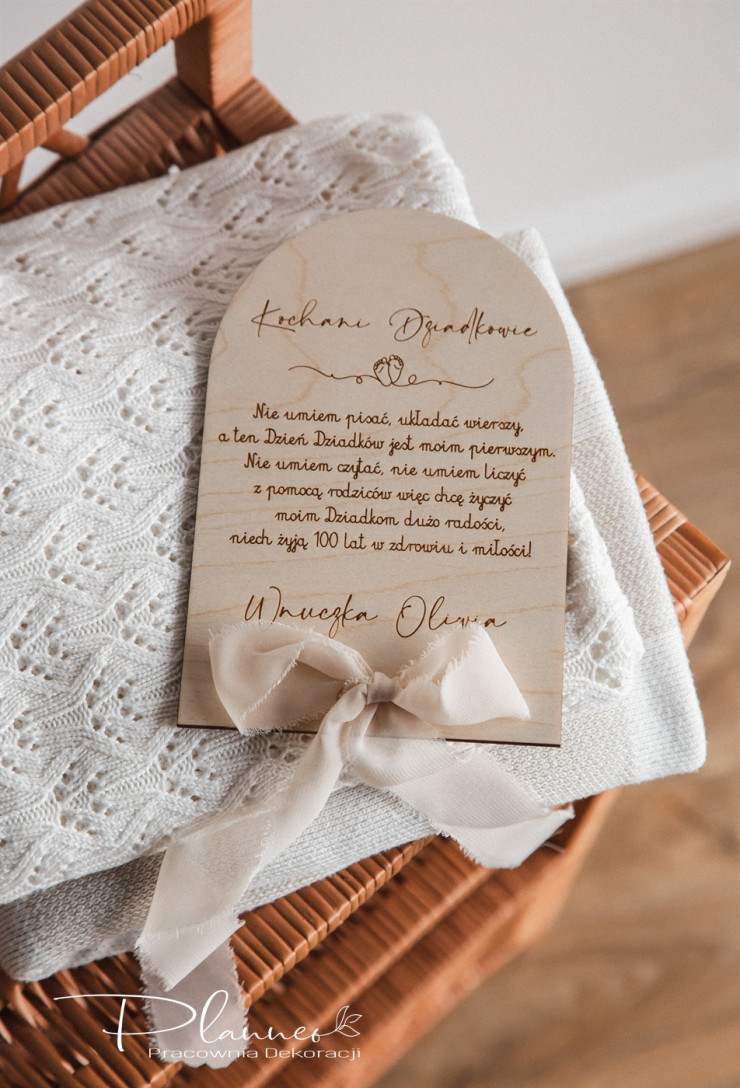 Tabliczka drewniana ze Stópkami dla Dziadków