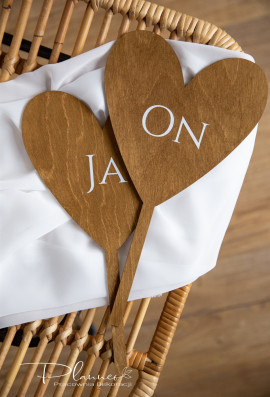 Tabliczki na oczepiny serca drukowane Ja ON