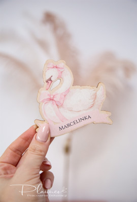 Winietka w kształcie łabędzia z nadrukiem