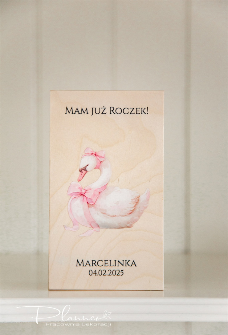 Otwierana pamiątka z łabędziem