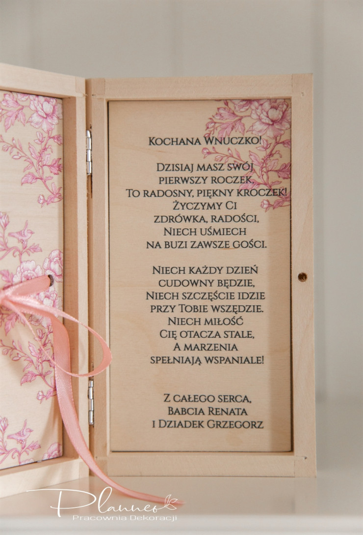 Otwierana pamiątka z łabędziem życzenia