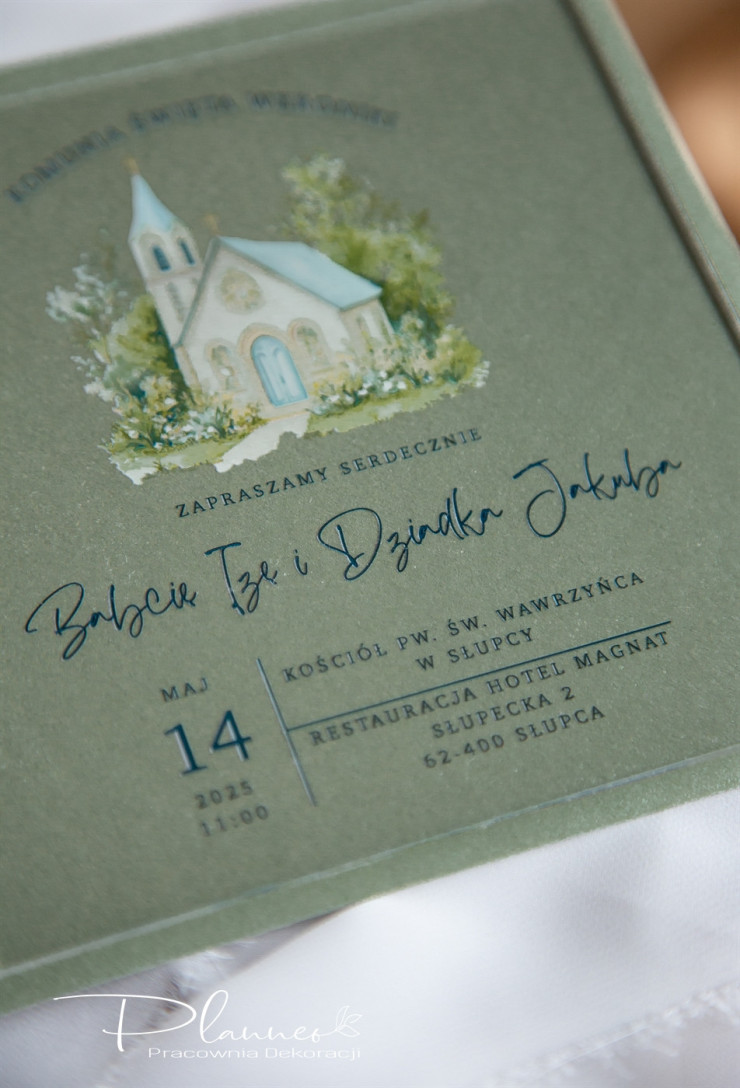 Zaproszenie na Komunię wzór kościół