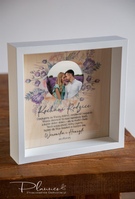 Ramka do zdjęcia wzór fioletowe kwiaty ze zdjęciem