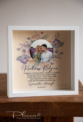 Ramka do zdjęcia wzór fioletowe kwiaty