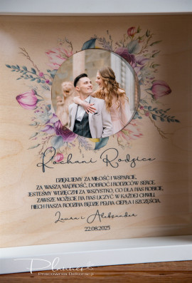 Ramka do zdjęcia wzór różowe kwiaty ze zdjęciem