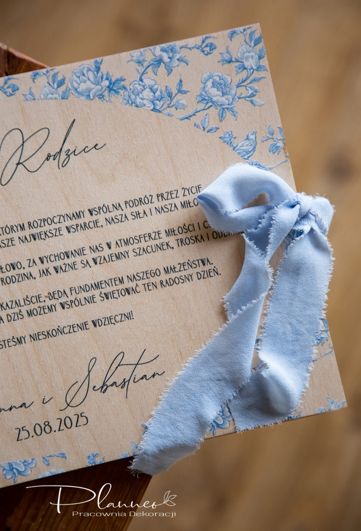 Album dla rodziców Toile De Jouy wstążka szyfonowa