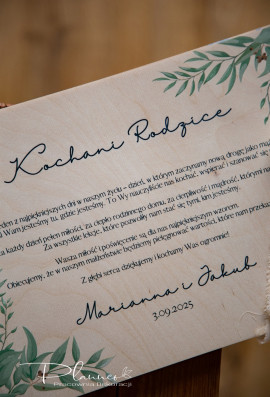 Album dla rodziców Zielone Liście białe kartki