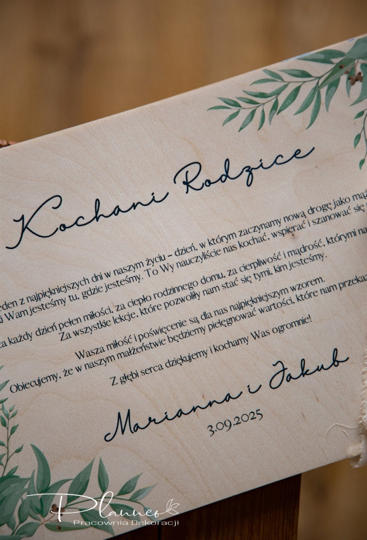 Album dla rodziców Zielone Liście białe kartki