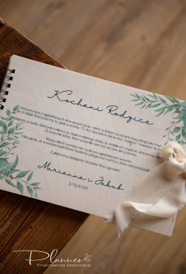 Album dla rodziców Zielone Liście drewniana