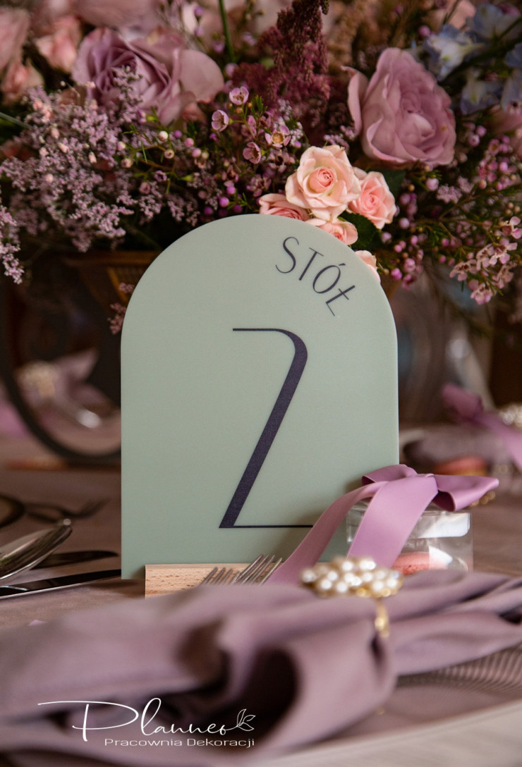 Numerki na stół weselny Kolorowy Minimalizm