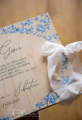 Drewniana Księga Gości Toile De Jouy