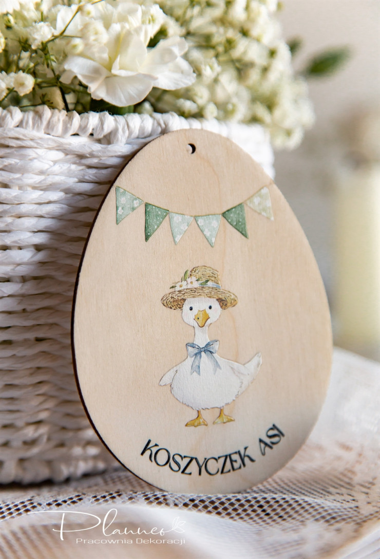 Zawieszka jajko z gąską w kapeluszu
