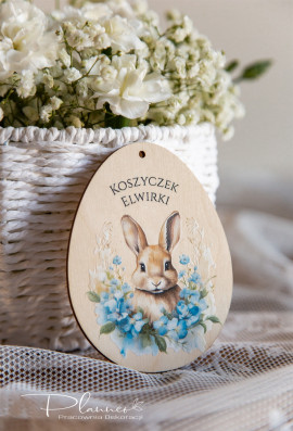 Zawieszka jajko z niebieskim królikiem