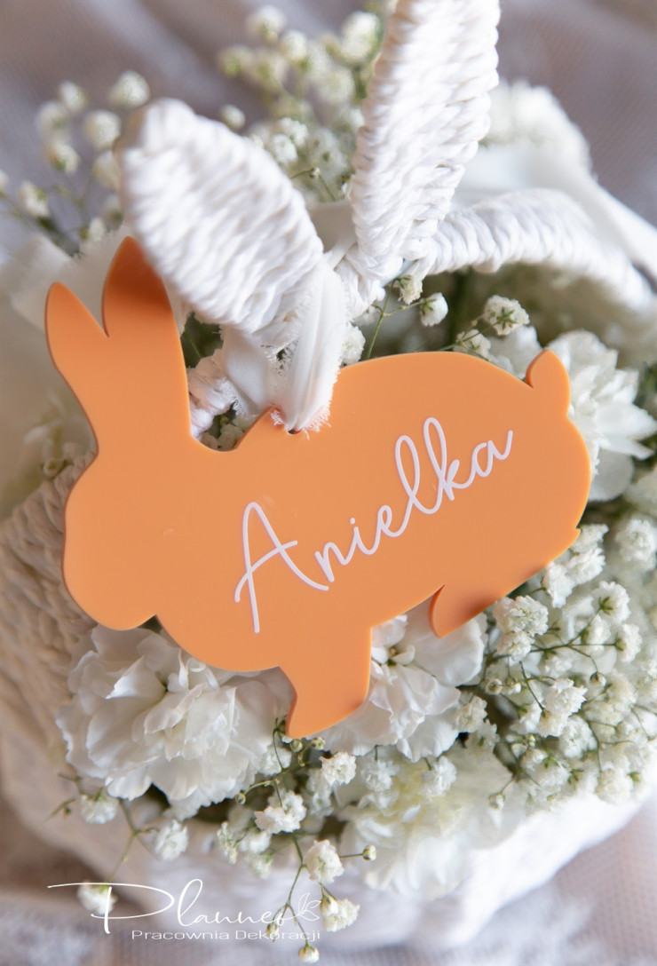 Kolorowy Zajączek z imieniem pomarańczowy