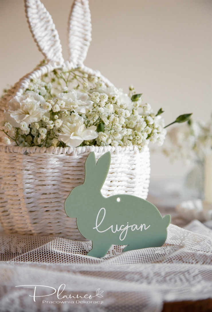 Kolorowy Zajączek z imieniem zielony