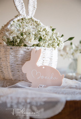 Kolorowy Zajączek z imieniem beżowy