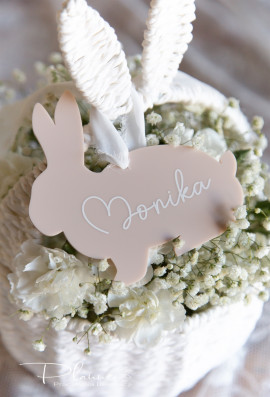 Kolorowy Zajączek z imieniem beżowy