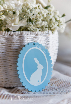 Zawieszka z kolorową falbanką błękitna