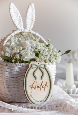 Zawieszka Jajko z kolorową kokardą