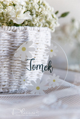 Zawieszki z imieniem i stokrotkami