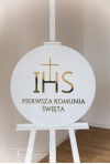 Koło IHS Pierwsza Komunia złote napisy