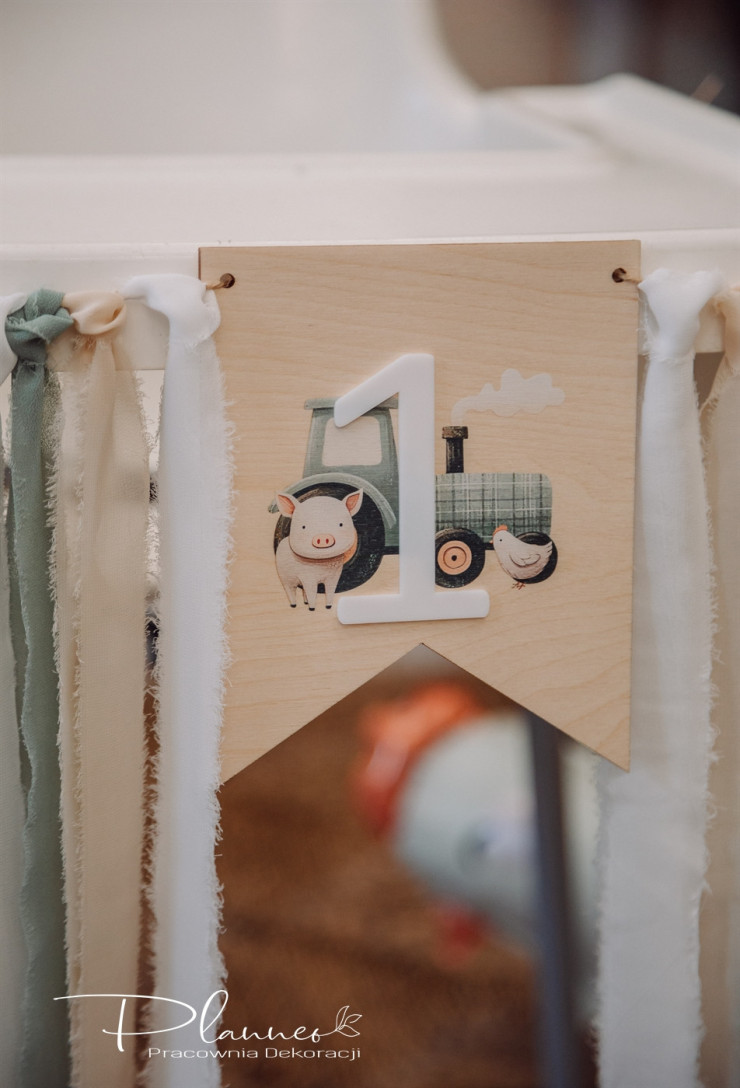 Proporczyk na roczek Farma traktor i zwierzęta