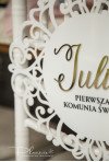 Tabliczka na krzesło z imieniem na Komunię Świętą