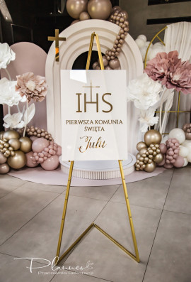 Pionowa tablica komunijna z imieniem