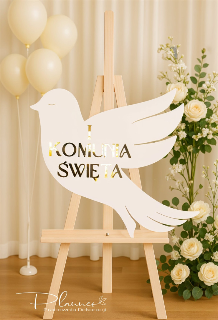 Tablica Komunia Święta w kształcie gołębia