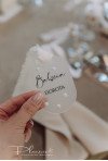 Winietka na Chrzest z perełkami na foli szronionej