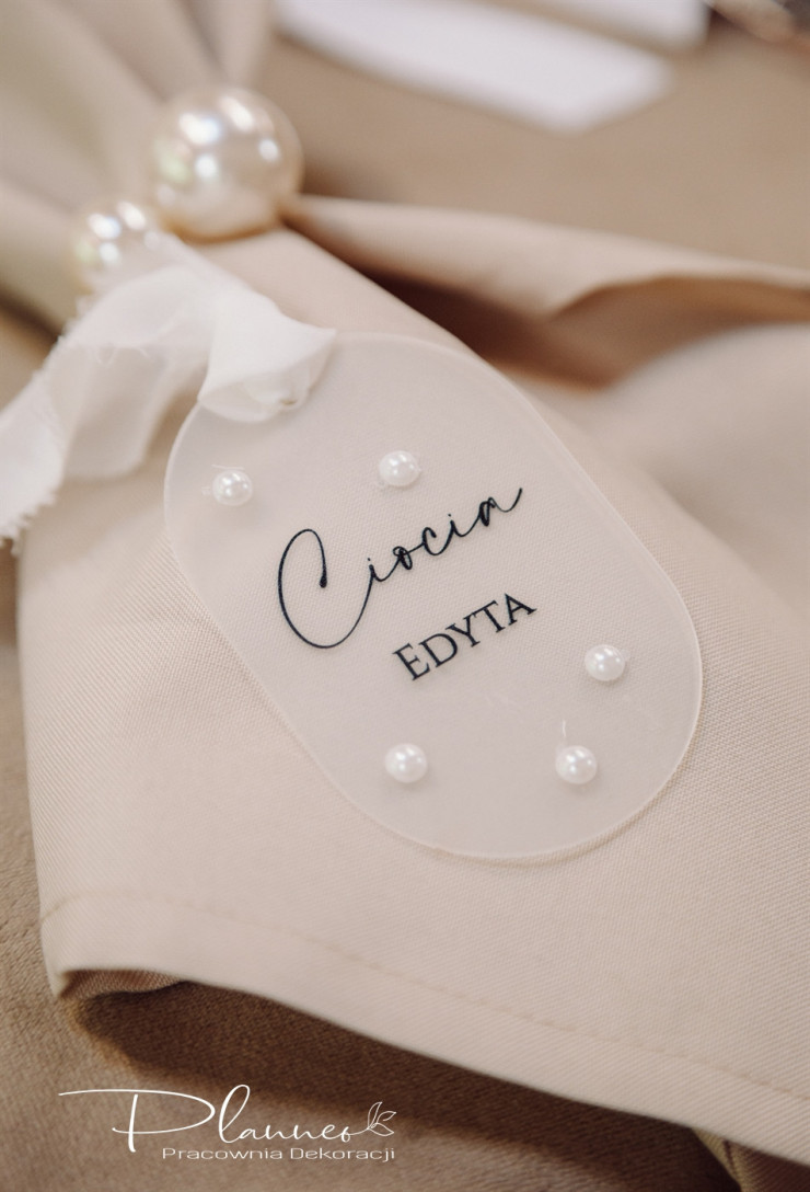 Winietka na Chrzest z perełkami