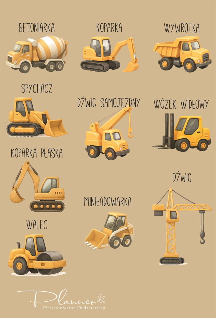 Figurki do postawienia Pojazdy Budowlane