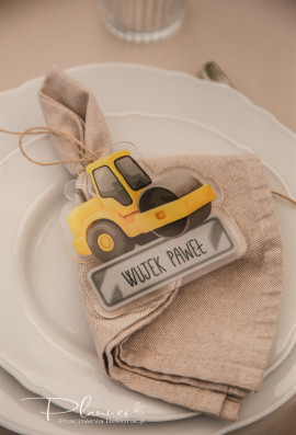 Winietka w kształcie pojazdów budowlanych Walec