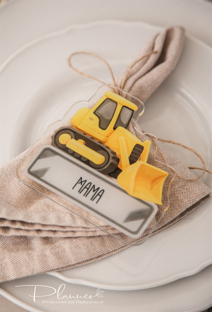 Winietka w kształcie pojazdów budowlanych Spychacz